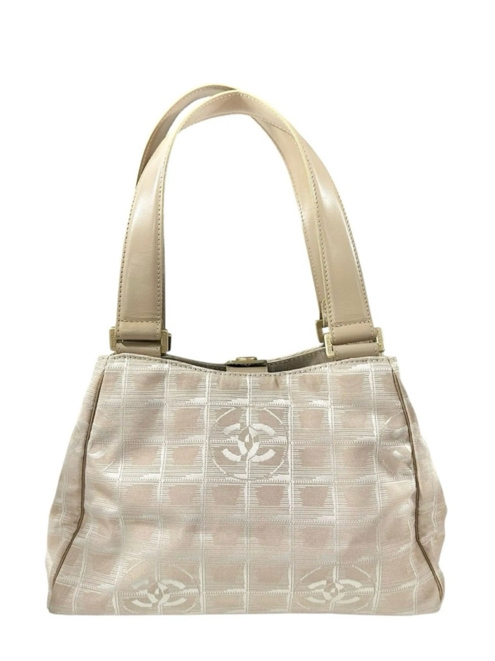 Chanel Beige Nylon & Leather Travel Line Shoulder Bag - Picture 2 of 14